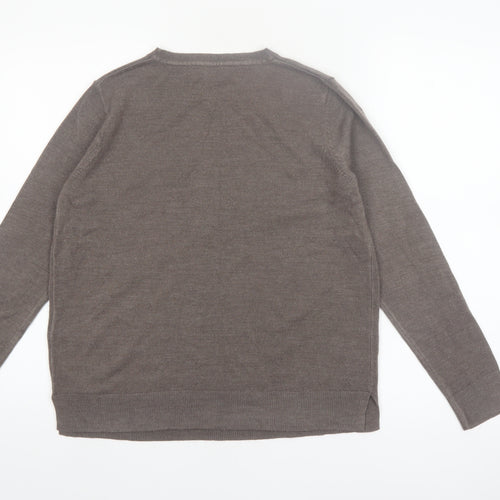 Marks and Spencer Women's Brown Crew Neck Acrylic Jumper Size 10