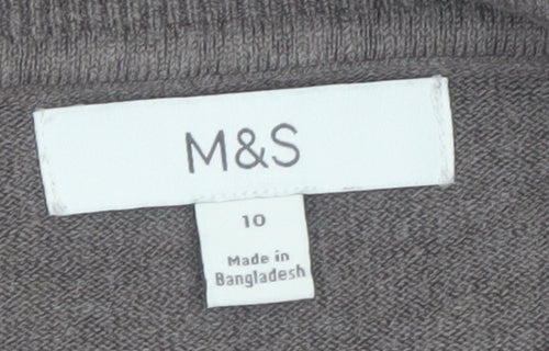 Marks and Spencer Women's Brown Crew Neck Acrylic Jumper Size 10