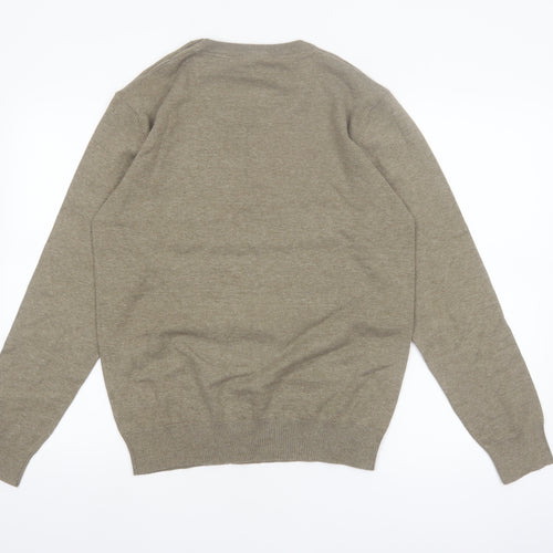 Bruce & Butler Men’s Brown Crew Neck Button Jumper Size L