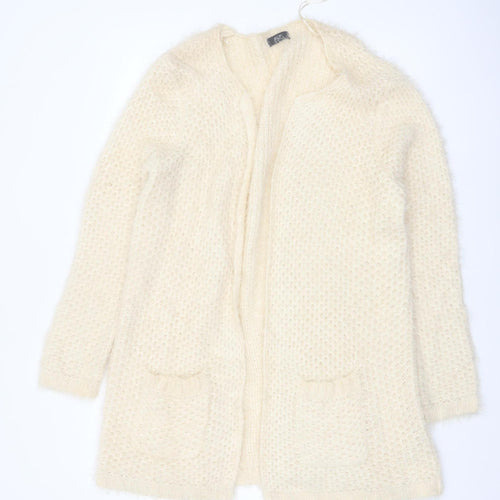 F&F Women’s Ivory Long Sleeve Chunky Knit Cardigan Size 14