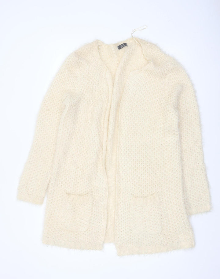F&F Women’s Ivory Long Sleeve Chunky Knit Cardigan Size 14