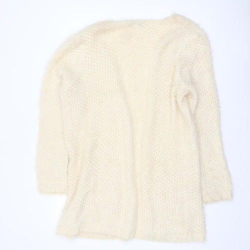 F&F Women’s Ivory Long Sleeve Chunky Knit Cardigan Size 14