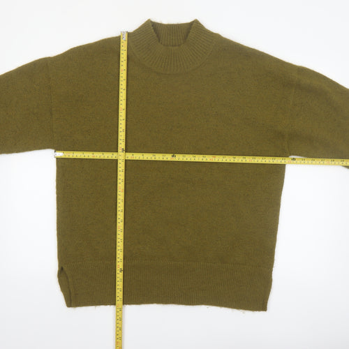 Marks and Spencer Women’s Green Mock Neck Wool Blend Pullover Jumper L