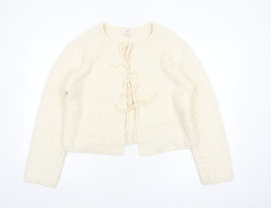 Marks and Spencer Womens Ivory Tie Front Chunky Knit Cardigan M