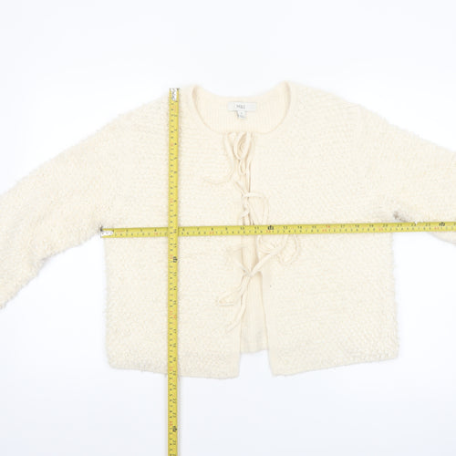 Marks and Spencer Womens Ivory Tie Front Chunky Knit Cardigan M