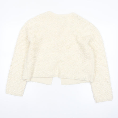 Marks and Spencer Womens Ivory Tie Front Chunky Knit Cardigan M