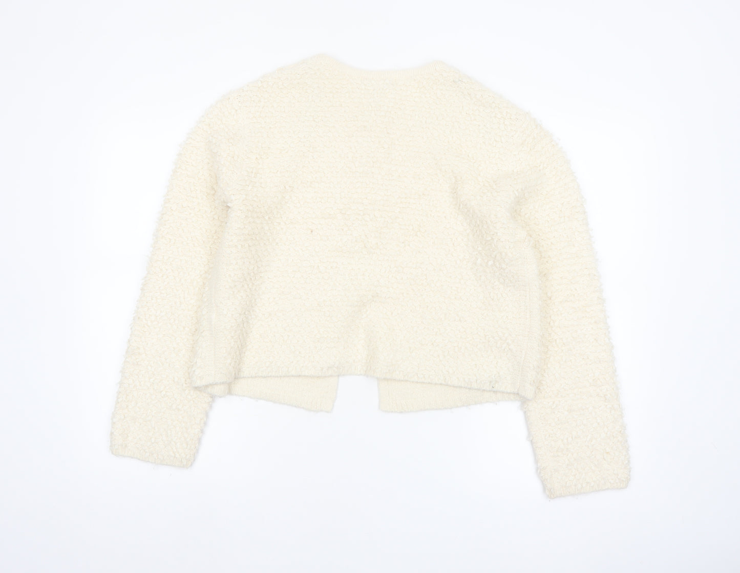 Marks and Spencer Womens Ivory Tie Front Chunky Knit Cardigan M