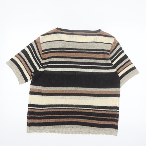 BICE Women’s Multicoloured Striped Short Sleeve Knit Jumper L
