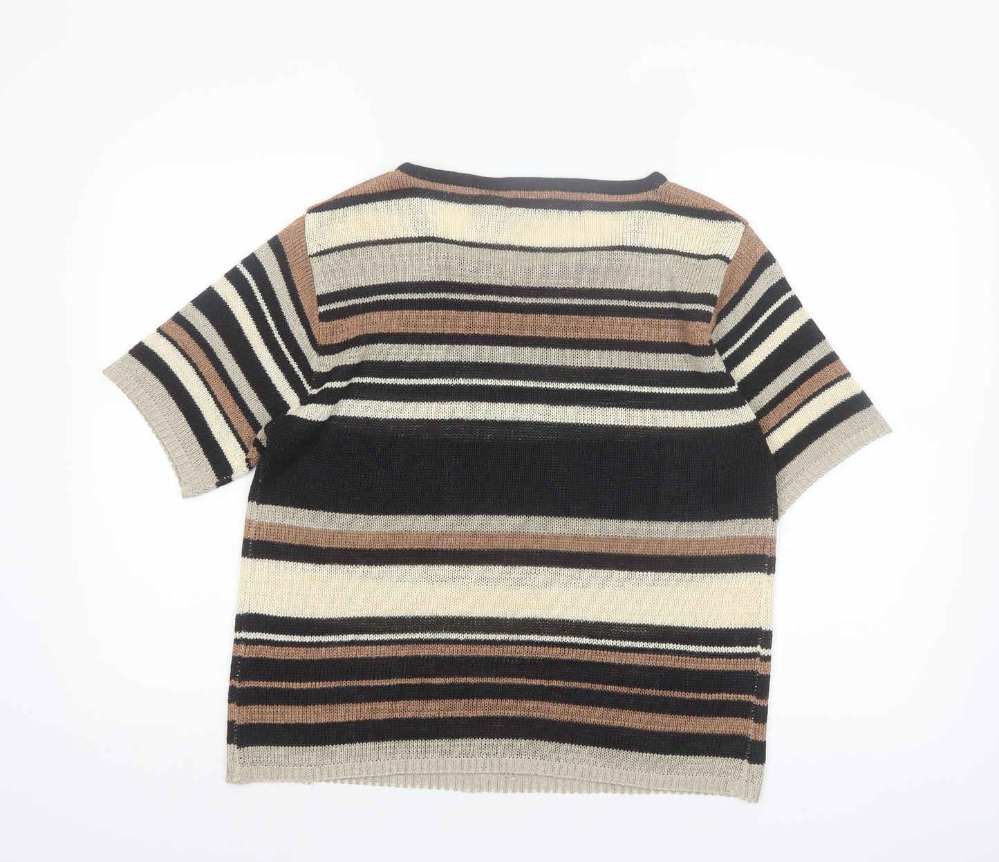 BICE Women’s Multicoloured Striped Short Sleeve Knit Jumper L