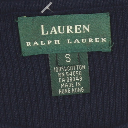 Lauren Ralph Lauren Women's Blue Striped Cotton Jumper Size S