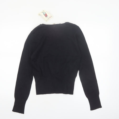 One Step Up Women's Black Beaded Cardigan Jumper Size L