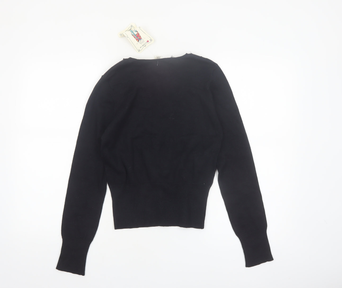 One Step Up Women's Black Beaded Cardigan Jumper Size L