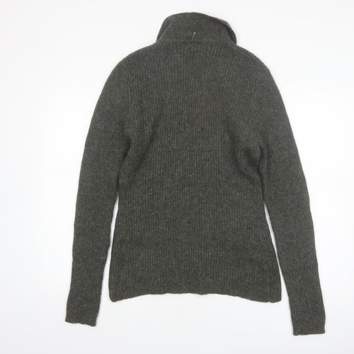 Classique Collections Women's Grey Wool Shetland Full Zip Jumper Size S