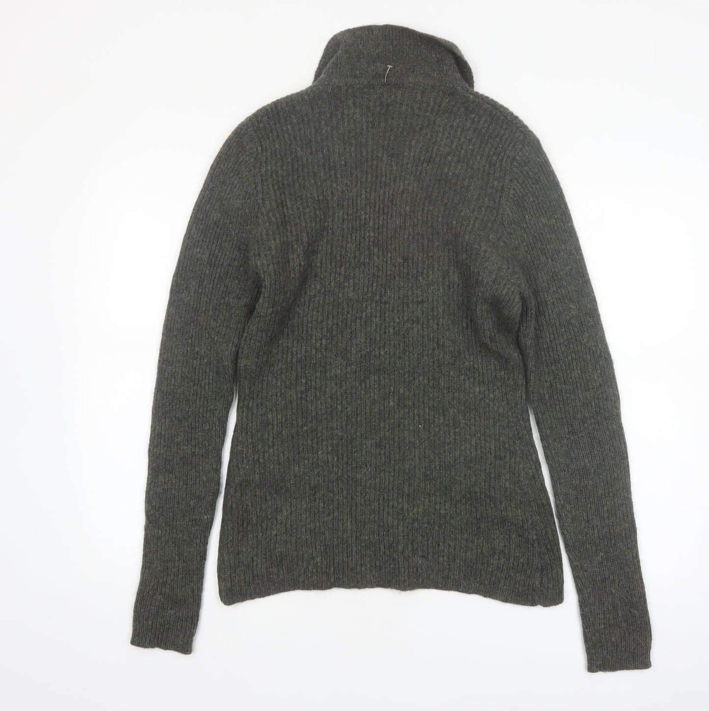 Classique Collections Women's Grey Wool Shetland Full Zip Jumper Size S