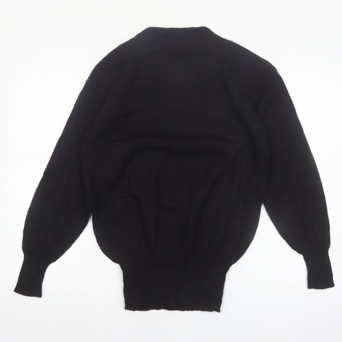 Phil Carry Women's Black Beaded High Neck Pullover Jumper Size S