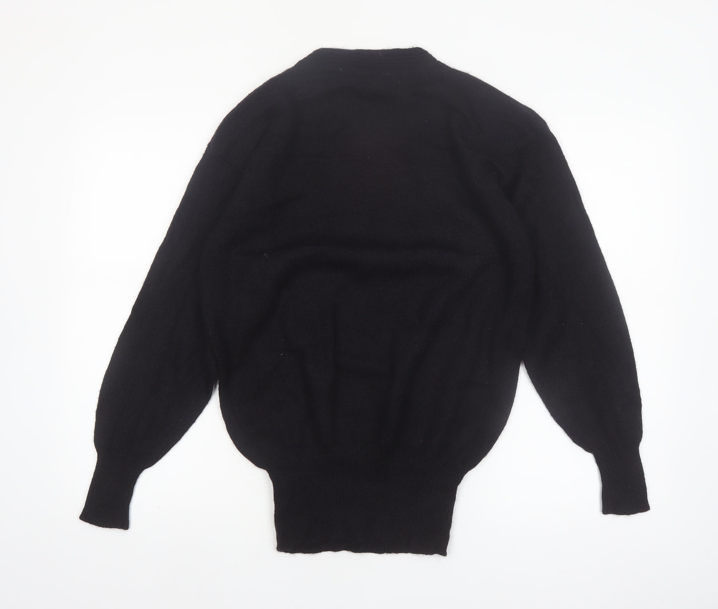 Phil Carry Women's Black Beaded High Neck Pullover Jumper Size S