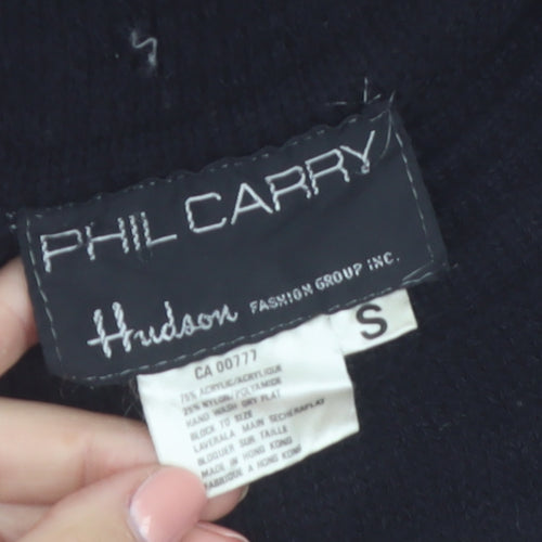 Phil Carry Women's Black Beaded High Neck Pullover Jumper Size S