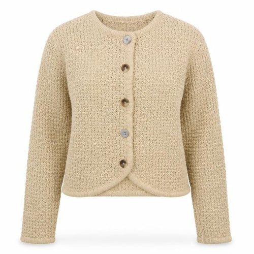 Marks and Spencer Women Beige Chunky Knit Cardigan M