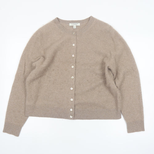 Marks and Spencer Women Beige Wool Cashmere Cardigan Size 14