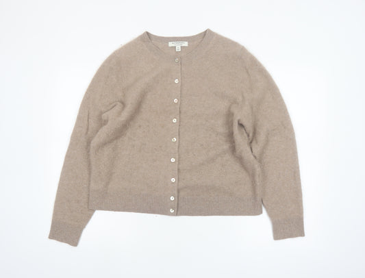 Marks and Spencer Women Beige Wool Cashmere Cardigan Size 14