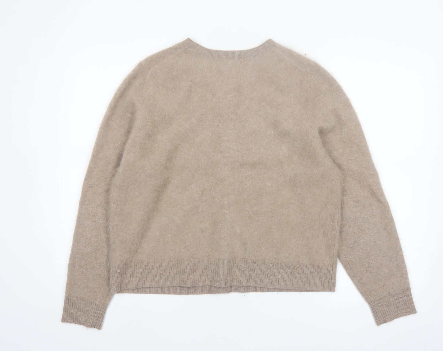 Marks and Spencer Women Beige Wool Cashmere Cardigan Size 14