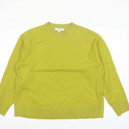 Marks and Spencer Women's Green Crew Neck Pullover Jumper Size L