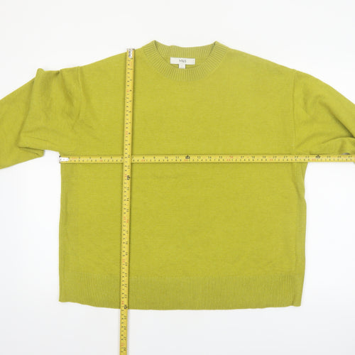 Marks and Spencer Women's Green Crew Neck Pullover Jumper Size L