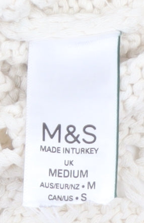 Marks and Spencer Women Ivory Open-Knit Jumper Medium