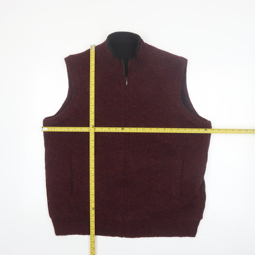 Pendleton Men's Brown Shetland Wool Full Zip Vest XL Classic Knit