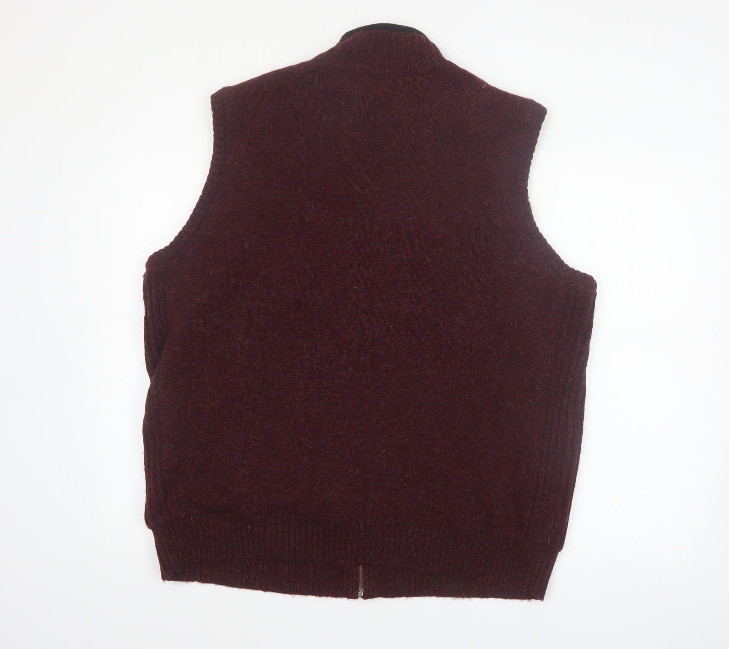 Pendleton Men's Brown Shetland Wool Full Zip Vest XL Classic Knit