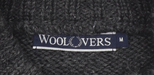 Woolovers Men Grey Wool Button Cardigan M Knit Jumper