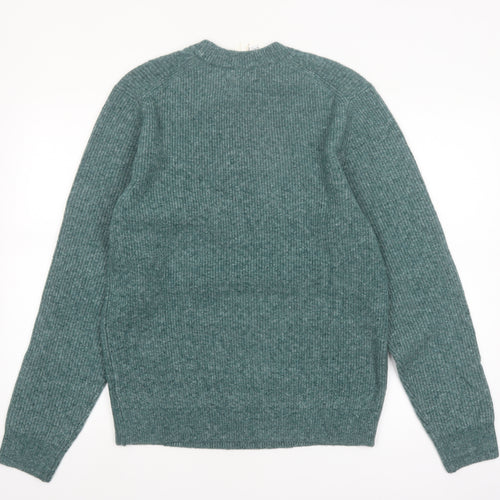 Marks and Spencer Men’s Green Wool Blend Crew Neck Jumper Medium
