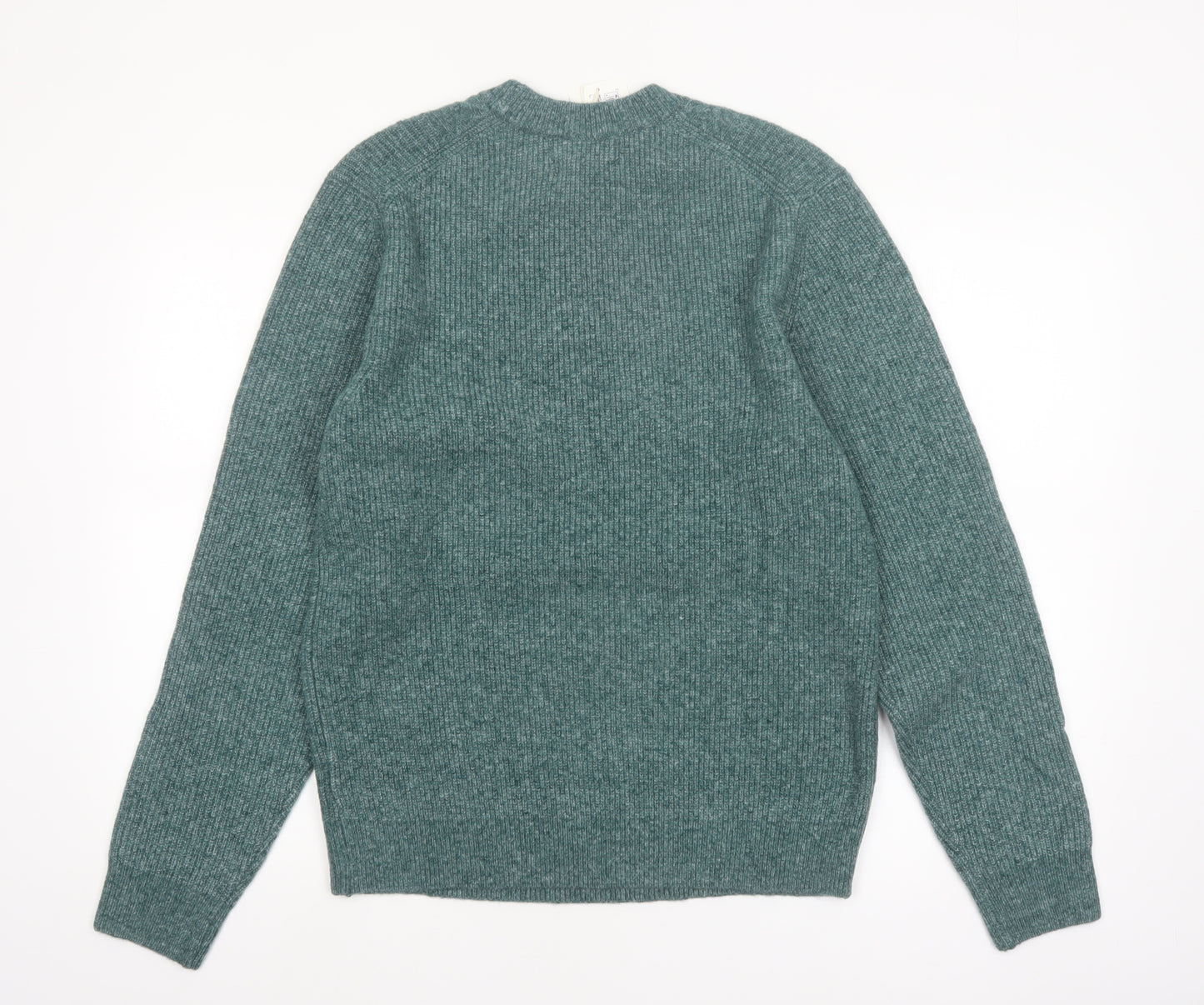 Marks and Spencer Men’s Green Wool Blend Crew Neck Jumper Medium