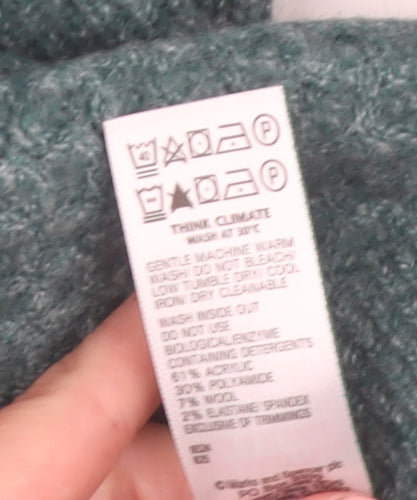 Marks and Spencer Men’s Green Wool Blend Crew Neck Jumper Medium