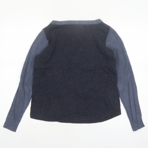 White Stuff Women's Navy Penguin Wool Blend Jumper Size M Winter Casual
