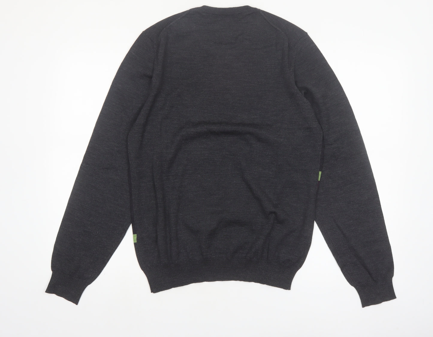 Nigel Hall Men’s Grey Wool Geometric Pullover Jumper Size L