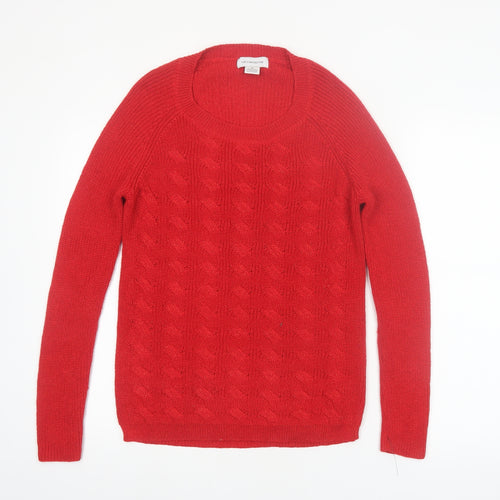 Liz Claiborne Women’s Red Cable-Knit Long Sleeve Pullover Jumper Size M