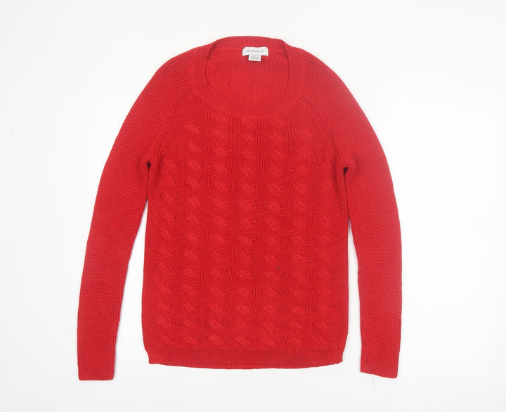 Liz Claiborne Women’s Red Cable-Knit Long Sleeve Pullover Jumper Size M