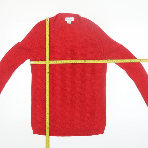Liz Claiborne Women’s Red Cable-Knit Long Sleeve Pullover Jumper Size M