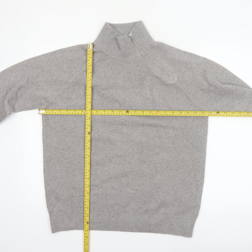 Marks and Spencer Women’s Grey High Neck Zip Pullover Jumper M