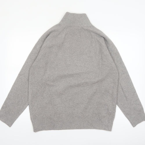 Marks and Spencer Women’s Grey High Neck Zip Pullover Jumper M