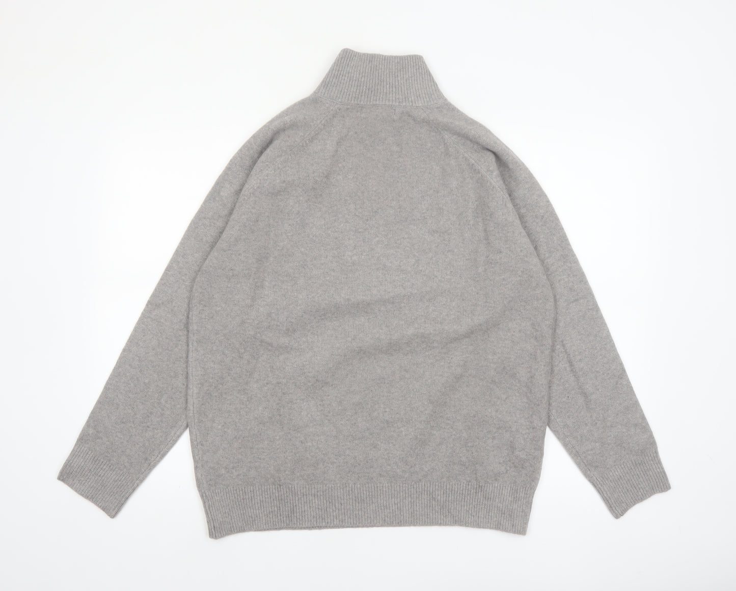 Marks and Spencer Women’s Grey High Neck Zip Pullover Jumper M