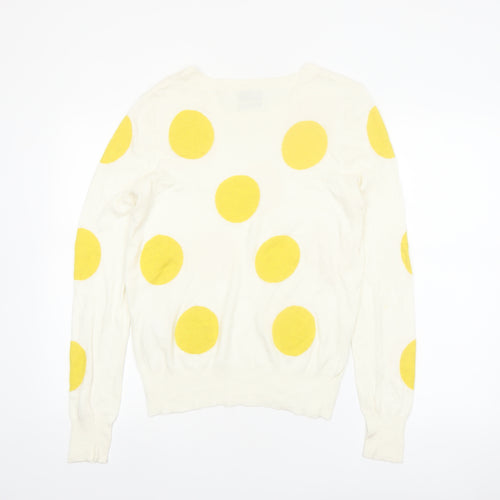 Essentiel Antwerp Women's Ivory Yellow Polka Dot Jumper M