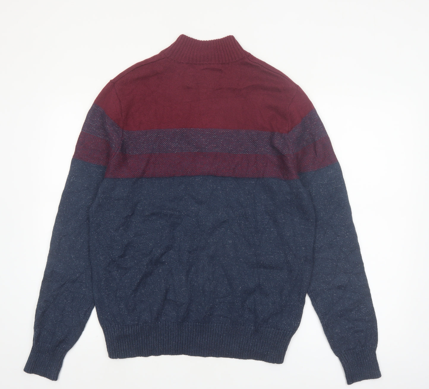 Urban Pipeline Mens Multicoloured 1/4 Zip High Neck Jumper Size L