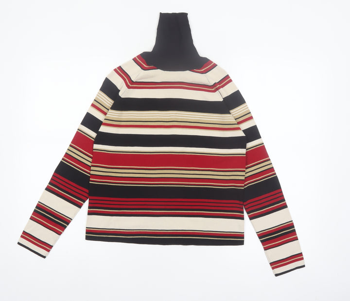 Jessica Women's Multicoloured Stripe Roll Neck Pullover Jumper Size S