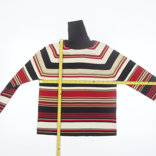 Jessica Women's Multicoloured Stripe Roll Neck Pullover Jumper Size S