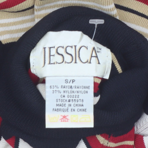 Jessica Women's Multicoloured Stripe Roll Neck Pullover Jumper Size S