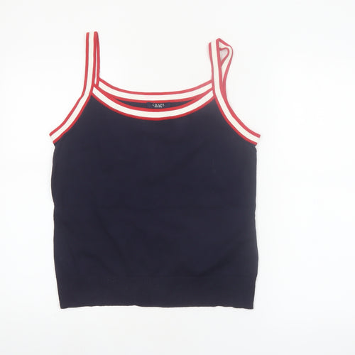 CHAPS Womens Blue Tank Top Size M Cotton Blend Scoop Neck
