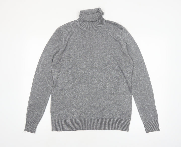 Josepha A. Womens Grey Roll Neck Knit Jumper Size L