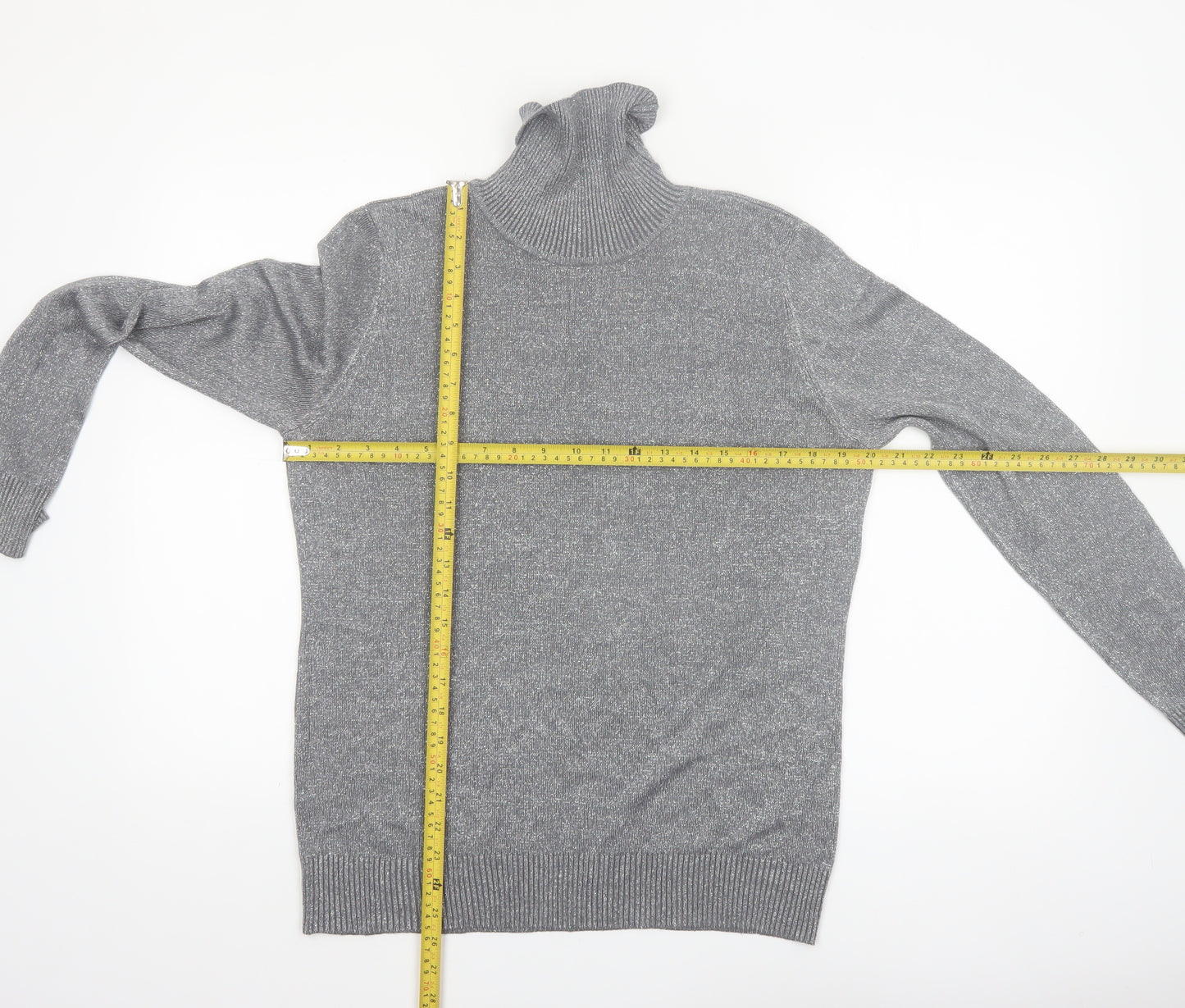 Josepha A. Womens Grey Roll Neck Knit Jumper Size L